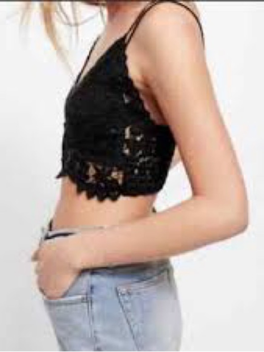 Gilly Hicks Size XS Black Lace Strappy Bralette
